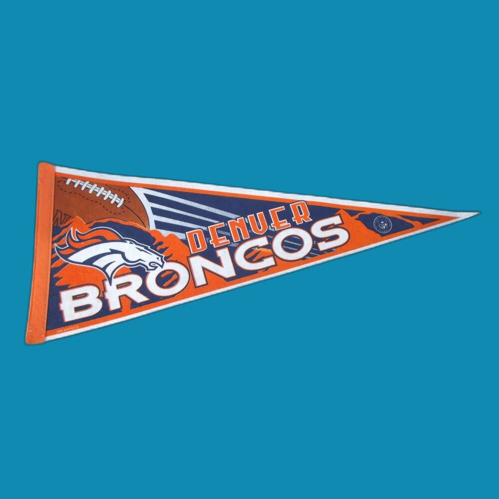 Vintage 1999 DENVER BRONCOS NFL Football Full Size 30" X 12" Tag Express Pennant